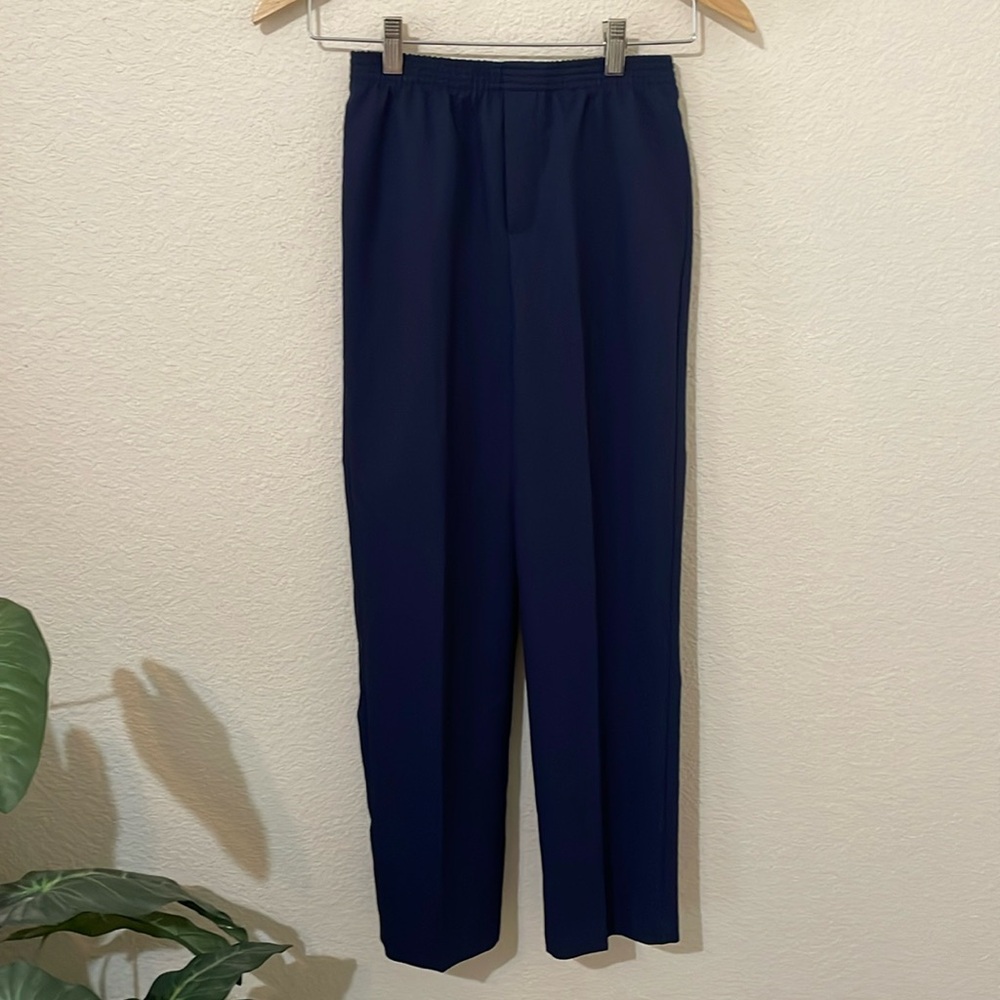 Van Heusen navy blue suit pants slacks elastic waist Boys Size 12
